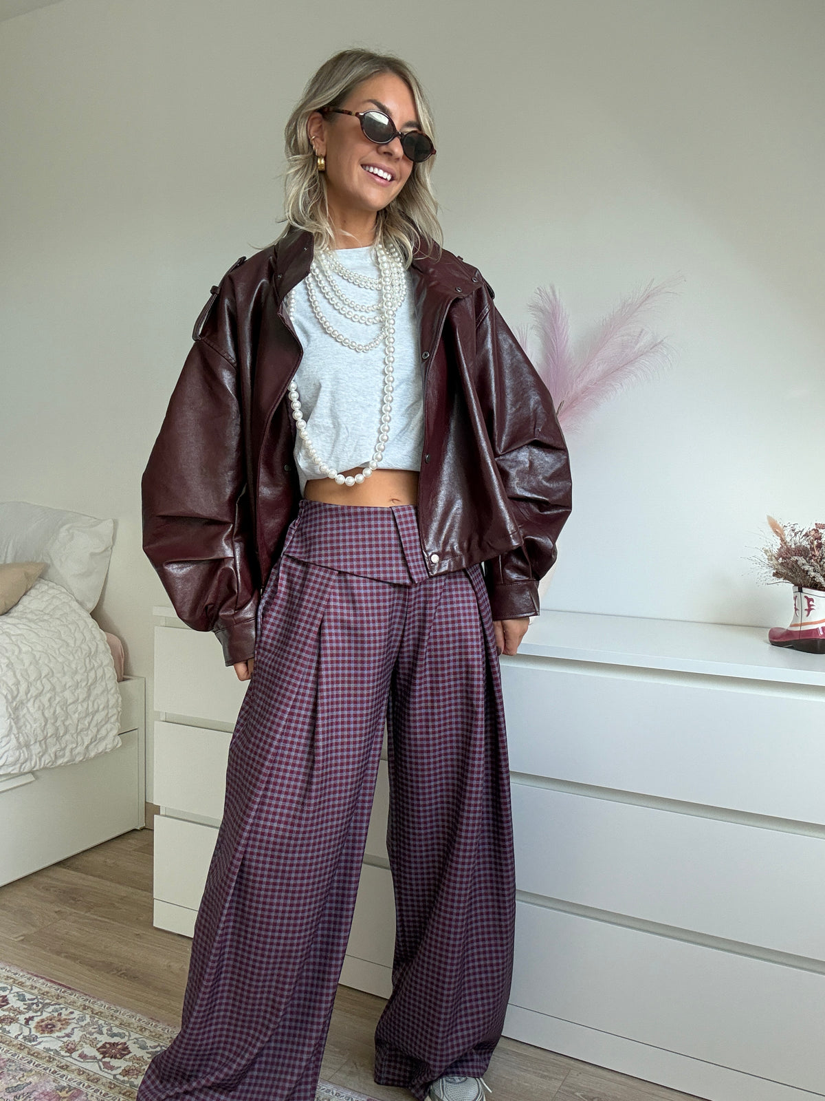Pantalon Cassie bordeaux