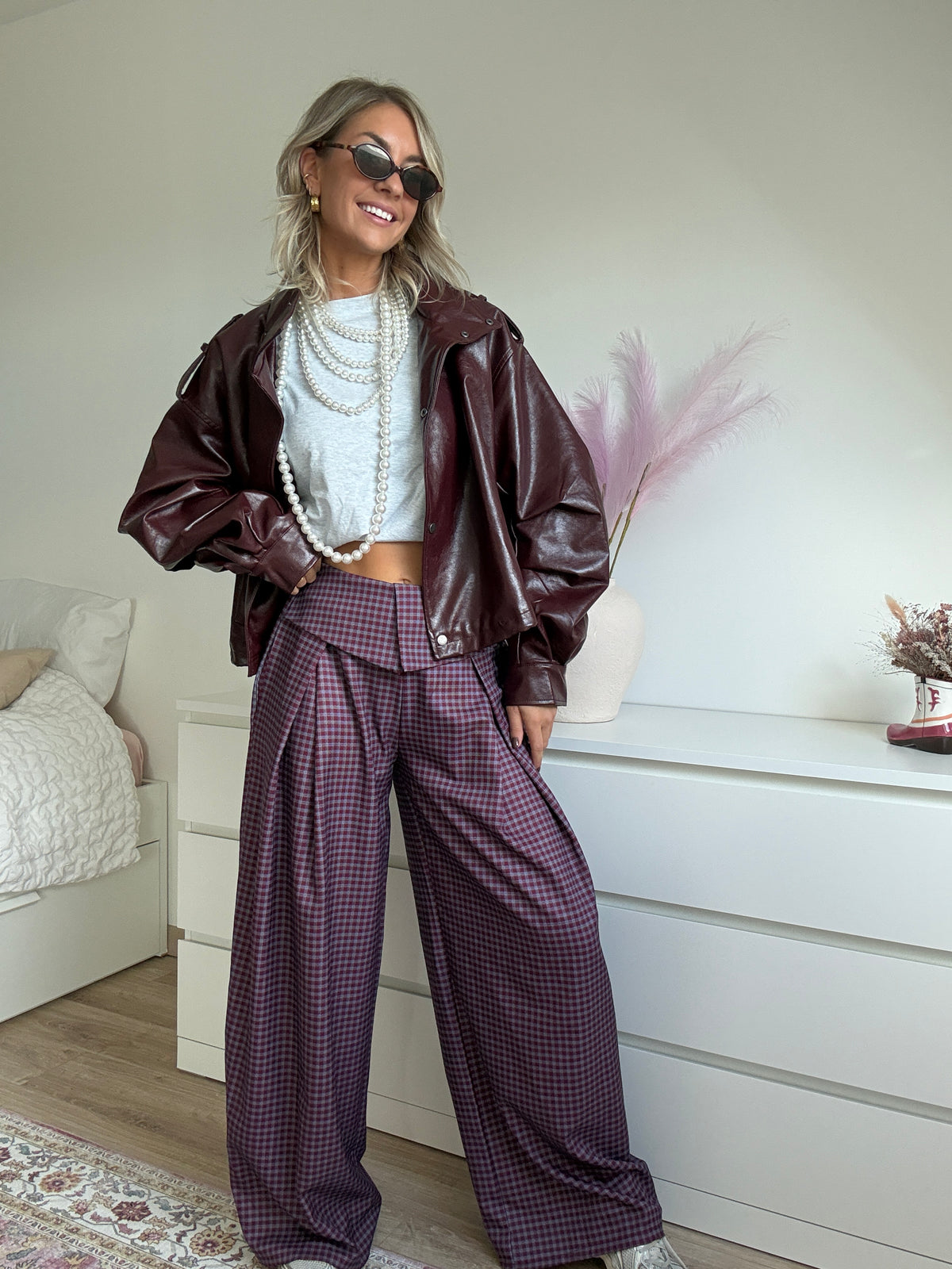 Pantalon Cassie bordeaux