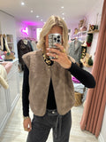 Veste Sherpa taupe