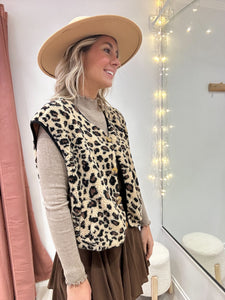 Veste Sherpa leopard