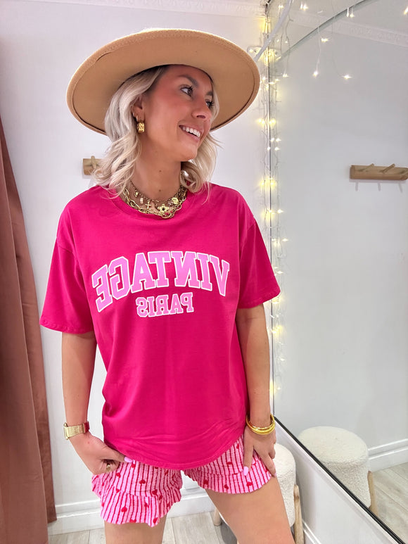 Tee shirt Vintage rose