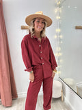 Pantalon Amelia bordeaux