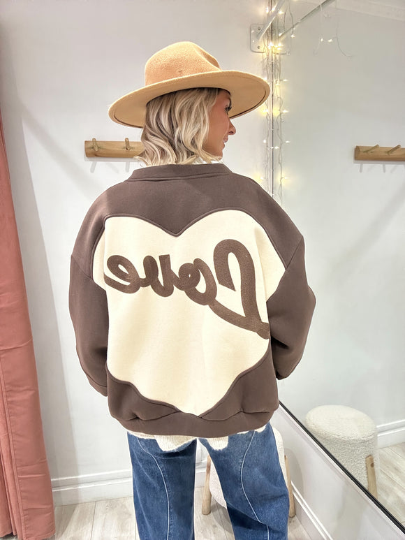 Veste Love marron