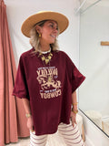 Tee-shirt Cow boy bordeaux